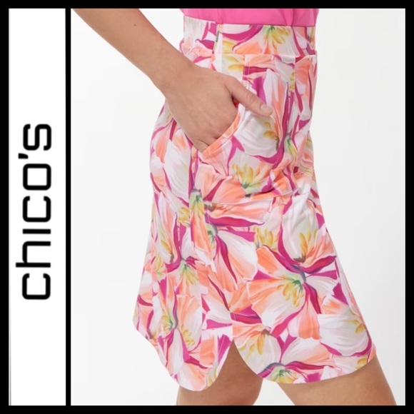 NWT Chico’s Zenergy UPF Floral Skort - Picture 2 of 10